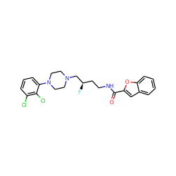 O=C(NCC[C@@H](F)CN1CCN(c2cccc(Cl)c2Cl)CC1)c1cc2ccccc2o1 ZINC000071316468