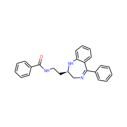 O=C(NCC[C@@H]1CN=C(c2ccccc2)c2ccccc2N1)c1ccccc1 ZINC000013525935