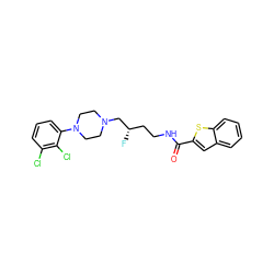 O=C(NCC[C@H](F)CN1CCN(c2cccc(Cl)c2Cl)CC1)c1cc2ccccc2s1 ZINC000071296675