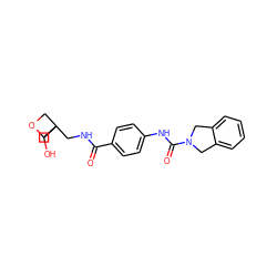 O=C(NCC1(CO)COC1)c1ccc(NC(=O)N2Cc3ccccc3C2)cc1 ZINC000167075278