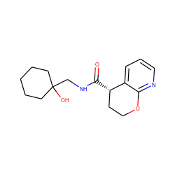 O=C(NCC1(O)CCCCC1)[C@H]1CCOc2ncccc21 ZINC000205613823