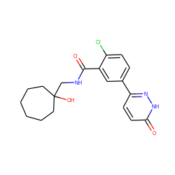 O=C(NCC1(O)CCCCCC1)c1cc(-c2ccc(=O)[nH]n2)ccc1Cl ZINC000038358437