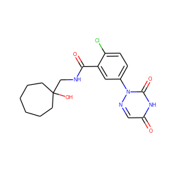 O=C(NCC1(O)CCCCCC1)c1cc(-n2ncc(=O)[nH]c2=O)ccc1Cl ZINC000035950994