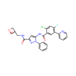 O=C(NCC1(O)COC1)c1cc(NC(=O)c2cc(-c3ccccn3)c(F)cc2Cl)n(-c2ccccc2)n1 ZINC001772581571