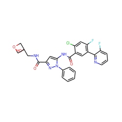 O=C(NCC1(O)COC1)c1cc(NC(=O)c2cc(-c3ncccc3F)c(F)cc2Cl)n(-c2ccccc2)n1 ZINC001772632361