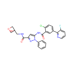 O=C(NCC1(O)COC1)c1cc(NC(=O)c2cc(-c3ncccc3F)ccc2Cl)n(-c2ccccc2)n1 ZINC001772598157