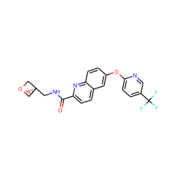 O=C(NCC1(O)COC1)c1ccc2cc(Oc3ccc(C(F)(F)F)cn3)ccc2n1 ZINC001772621776