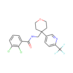 O=C(NCC1(c2ccc(C(F)(F)F)nc2)CCOCC1)c1cccc(Cl)c1Cl ZINC000473183005