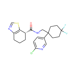 O=C(NCC1(c2ccc(Cl)nc2)CCC(F)(F)CC1)[C@@H]1CCCc2ncsc21 ZINC000223926673