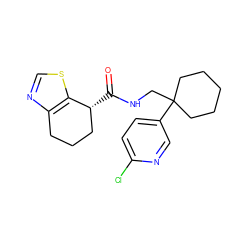 O=C(NCC1(c2ccc(Cl)nc2)CCCCC1)[C@@H]1CCCc2ncsc21 ZINC000211887447