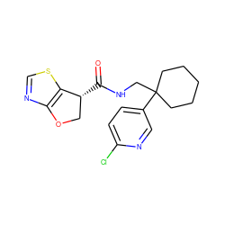 O=C(NCC1(c2ccc(Cl)nc2)CCCCC1)[C@@H]1COc2ncsc21 ZINC000223945154