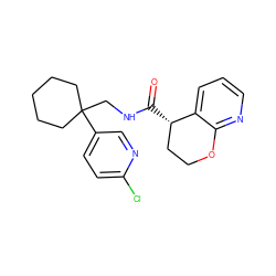 O=C(NCC1(c2ccc(Cl)nc2)CCCCC1)[C@H]1CCOc2ncccc21 ZINC000205614841