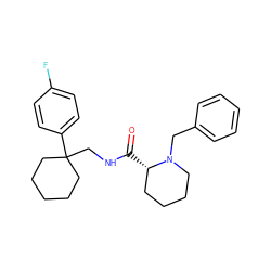 O=C(NCC1(c2ccc(F)cc2)CCCCC1)[C@H]1CCCCN1Cc1ccccc1 ZINC000072113069