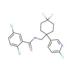 O=C(NCC1(c2ccc(F)nc2)CCC(F)(F)CC1)c1cc(Cl)ccc1Cl ZINC000217360893