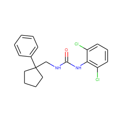 O=C(NCC1(c2ccccc2)CCCC1)Nc1c(Cl)cccc1Cl ZINC000013833490