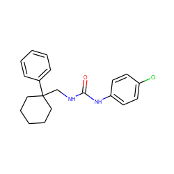 O=C(NCC1(c2ccccc2)CCCCC1)Nc1ccc(Cl)cc1 ZINC000013833482