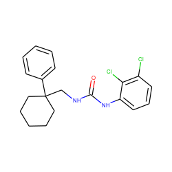 O=C(NCC1(c2ccccc2)CCCCC1)Nc1cccc(Cl)c1Cl ZINC000013833487