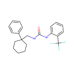 O=C(NCC1(c2ccccc2)CCCCC1)Nc1ccccc1C(F)(F)F ZINC000013833475