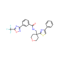 O=C(NCC1(c2nc(-c3ccccc3)cs2)CCOCC1)c1cccc(-c2noc(C(F)(F)F)n2)c1 ZINC000095828732