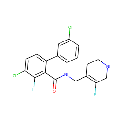 O=C(NCC1=C(F)CNCC1)c1c(-c2cccc(Cl)c2)ccc(Cl)c1F ZINC000049046622