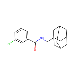 O=C(NCC12CC3CC(CC(C3)C1)C2)c1cccc(Cl)c1 ZINC000003941075