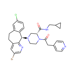 O=C(NCC1CC1)[C@H]1CN([C@@H]2c3ccc(Cl)cc3CCc3cc(Br)cnc32)CCN1C(=O)Cc1ccncc1 ZINC000028564695