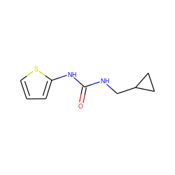 O=C(NCC1CC1)Nc1cccs1 ZINC000000157642