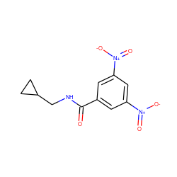 O=C(NCC1CC1)c1cc([N+](=O)[O-])cc([N+](=O)[O-])c1 ZINC000003084254