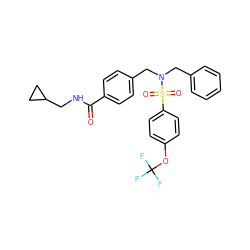 O=C(NCC1CC1)c1ccc(CN(Cc2ccccc2)S(=O)(=O)c2ccc(OC(F)(F)F)cc2)cc1 ZINC000049111364