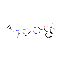 O=C(NCC1CC1)c1ccc(N2CCN(C(=O)c3ccccc3C(F)(F)F)CC2)nn1 ZINC000034873915