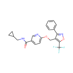 O=C(NCC1CC1)c1ccc(OCc2c(-c3ccccc3)noc2C(F)(F)F)nc1 ZINC000143154208