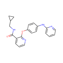 O=C(NCC1CC1)c1cccnc1Oc1ccc(Nc2ccccn2)cc1 ZINC000145309818