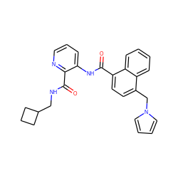 O=C(NCC1CCC1)c1ncccc1NC(=O)c1ccc(Cn2cccc2)c2ccccc12 ZINC000095596005