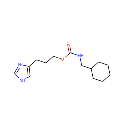 O=C(NCC1CCCCC1)OCCCc1c[nH]cn1 ZINC000013747086