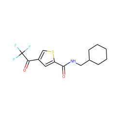 O=C(NCC1CCCCC1)c1cc(C(=O)C(F)(F)F)cs1 ZINC000029070057