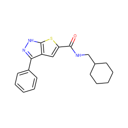 O=C(NCC1CCCCC1)c1cc2c(-c3ccccc3)n[nH]c2s1 ZINC000063298454