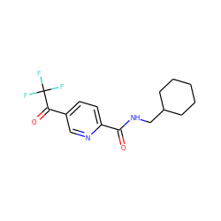 O=C(NCC1CCCCC1)c1ccc(C(=O)C(F)(F)F)cn1 ZINC000042878113