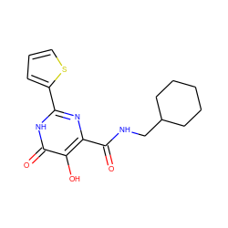 O=C(NCC1CCCCC1)c1nc(-c2cccs2)[nH]c(=O)c1O ZINC000028644781