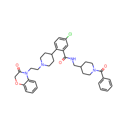 O=C(NCC1CCN(C(=O)c2ccccc2)CC1)c1cc(Cl)ccc1C1CCN(CCN2C(=O)COc3ccccc32)CC1 ZINC000028826511