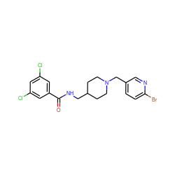 O=C(NCC1CCN(Cc2ccc(Br)nc2)CC1)c1cc(Cl)cc(Cl)c1 ZINC000040953259