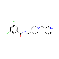 O=C(NCC1CCN(Cc2cccnc2)CC1)c1cc(Cl)cc(Cl)c1 ZINC000040955886