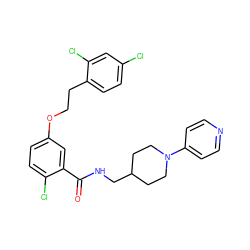 O=C(NCC1CCN(c2ccncc2)CC1)c1cc(OCCc2ccc(Cl)cc2Cl)ccc1Cl ZINC000197024075