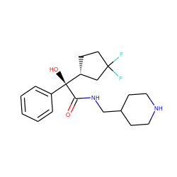 O=C(NCC1CCNCC1)[C@](O)(c1ccccc1)[C@@H]1CCC(F)(F)C1 ZINC000013534206