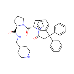 O=C(NCC1CCNCC1)[C@H]1CCCN1C(=O)[C@@H]1CCCN1C(=O)CC(c1ccccc1)(c1ccccc1)c1ccccc1 ZINC000034802316