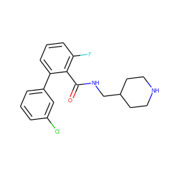 O=C(NCC1CCNCC1)c1c(F)cccc1-c1cccc(Cl)c1 ZINC000049047181