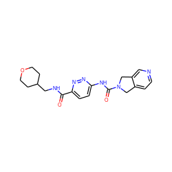 O=C(NCC1CCOCC1)c1ccc(NC(=O)N2Cc3ccncc3C2)nn1 ZINC000167239863