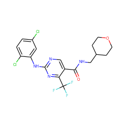 O=C(NCC1CCOCC1)c1cnc(Nc2cc(Cl)ccc2Cl)nc1C(F)(F)F ZINC000028645360