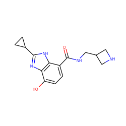 O=C(NCC1CNC1)c1ccc(O)c2nc(C3CC3)[nH]c12 ZINC000118656315