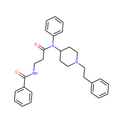 O=C(NCCC(=O)N(c1ccccc1)C1CCN(CCc2ccccc2)CC1)c1ccccc1 ZINC000096922440