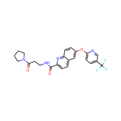 O=C(NCCC(=O)N1CCCC1)c1ccc2cc(Oc3ccc(C(F)(F)F)cn3)ccc2n1 ZINC001772576004